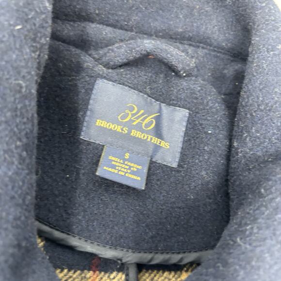 Brooks Brothers Navy Blue 100% Wool Mens Small Duffle Overcoat Jacket - Picture 2 of 6